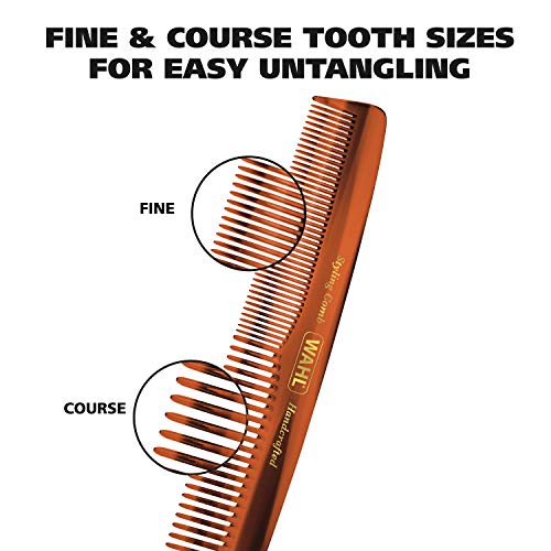 Wahl Beard, Mustache, & Hair Styling Comb for Men's Grooming - Handcrafted & Hand Cut with Cellulose Acetate - Smooth… - Image 4
