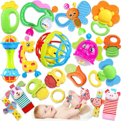 Baby Rattles Toys for 0-6 Months 18 PCS Infant Toys 0-3 Month
