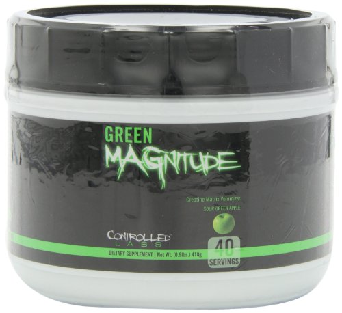 Controlled Labs Green Magnitude, Creatine Matrix Volumizer, 40 Serving, Sour Green Apple, (.92lbs) 418g