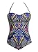 ZXZY Womens Bohemian Print Tube One Piece Monokinis Bathing Suits with Strap