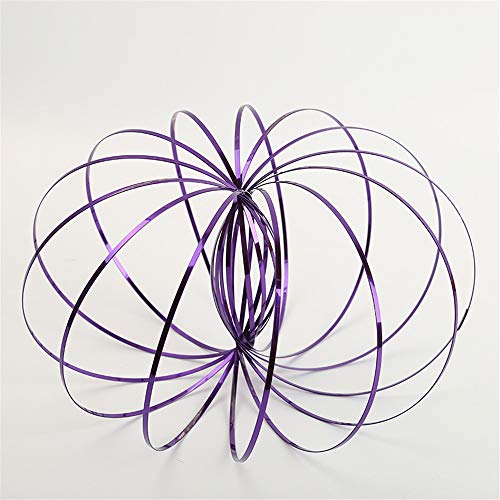 Sikye Flow Rings - Kinetic Spring Bracelet Interactive 3D Sculpture Ring for Kids Teens Adults Party Festival Accessories,13cm (Purple) - Thumbnail 2
