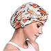YI HENG MEI Women's Elegant Floral Pleated Indian Turban Hat Chemo Cancer Cap Sleep Cap