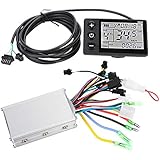 VGEBY Electric Bike Motor Controller, Brushless Motor Controller Waterproof LCD Display Panel and Ebike Scooter Brushless Motor Speed Controller Kit(2#36V-48V)