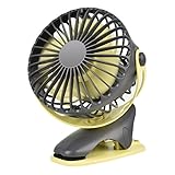 QINUKER Battery Operated Clip on Fan, Portable USB Rechargeable Desk Stroller Fan, 4000mAh Battery, 4 Modes for Baby Stroller Home Office Bedroom and Outdoor Travel (Grey)