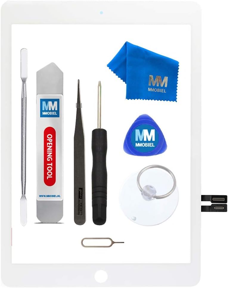 MMOBIEL Digitizer Repair Kit Compatible with iPad 6.Gen 2018 9.7 Inch (White) Touchscreen Display Assembly