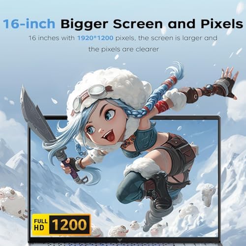 Ordinateur Portable 16 Pouces, Processeur Ryzen 4300U, Jusqu'à 3,7 GHz, 16 Go de Mémoire Vive DDR4, SSD de 512 Go, Carte Graphique Radeon, Wi-FI, Bluetooth, PC Portable Polyvalent pour