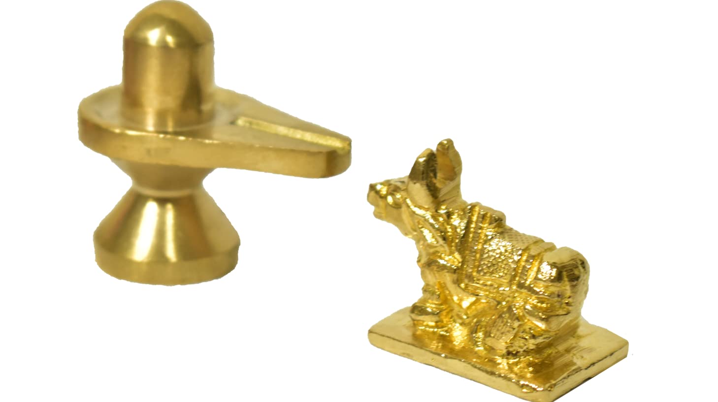 Tarini Gallery Brass Nandi Shivling Idol Pooja Spiritual Sculpture Indian Antique Statue Décor for Home Entrance Temple Decoration Festivals Diwali and Gifting (Nandi Shivling)