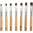 Winstonia 7pcs Gel Nail Brush Set for Nail Tips Builder & Overlay, Sculpting, Poly Gel, and Extensions. Oval Size Brushes Manicure Painting Pen - WOODEN ALLURE