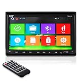 7" Double Din Car Stereo - In Dash Receiver with GPS Navigation, Touchscreen, CD/DVD Player, Android System, LCD Monitor Screen, MP3, USB, SD, FM Bluetooth Compatible- Pyle PLDNB78I