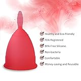 LEASEN Menstrual Cup-Health Care Soft Silicone Lady Cup-A Perfect Feminine Alternative to Sanitary Napkins(Red,Small)