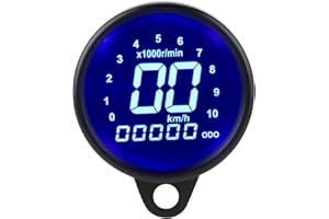 Acouto Motorcycle Speedometer 12V Universal Motorcycle LCD Display Instrument Digital Speedometer Odometer Tachometer Meter G