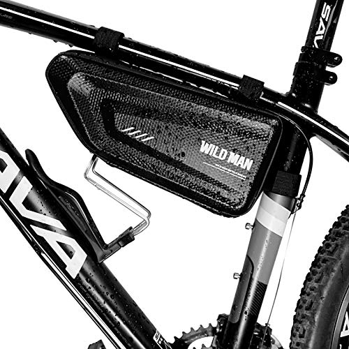 Bike Frame Bag, Waterproof Bicycle Bag Cycling Front Top Tube Pouch Pannier Bike Triangle Bag Front Saddle Frame Pouch for Outdoor MTB Road Mountain Bike Crossbar Storage Bags with Reflective Stripe