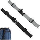 ZYMJBB Backpack Chest Straps,2PCS Heavy Duty Adjustable Sternum Strap for Backpacks, Universal Chest Belt with Quick Release Buckle for Hiking and Outside Travel (Grey Black)