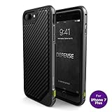 iPhone 7 PLUS Case, X-Doria Defense Lux Series - Military Grade Drop Tested, Anodized Aluminum, TPU, and Polycarbonate Case for Apple iPhone 7 PLUS, [Black Carbon Fiber]