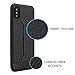 Luvvitt Gabbana Wallet Case with Fabric for iPhone XS / X - Black / Carbon Fiber