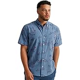 HUK Mens Kona Pattern Short Sleeve Fishing Button Down Shirt for Men