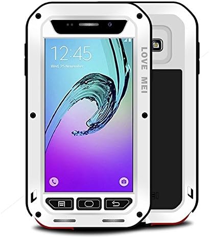 Galaxy A3100 Case, Tank Extreme Hard Gorilla Glass Luxury Aluminum Alloy Protective Metal Water Resistant Shockproof Military Bumper Heavy Duty Cover Shell Case for Samsung A3100 A310F A3 (White)