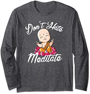 Unisex Meditate tshirt, yoga shirt, Novelty Funny graphic tee 2XL Dark Heather