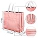 Whaline Set of 12 Glossy Reusable Grocery Bag Tote Bag with Handle Non-woven Stylish Gift Bag for Bridal Shower Bachelorette Engagement Birthday Hoilday Parties (Rose gold, Gold, Silver)