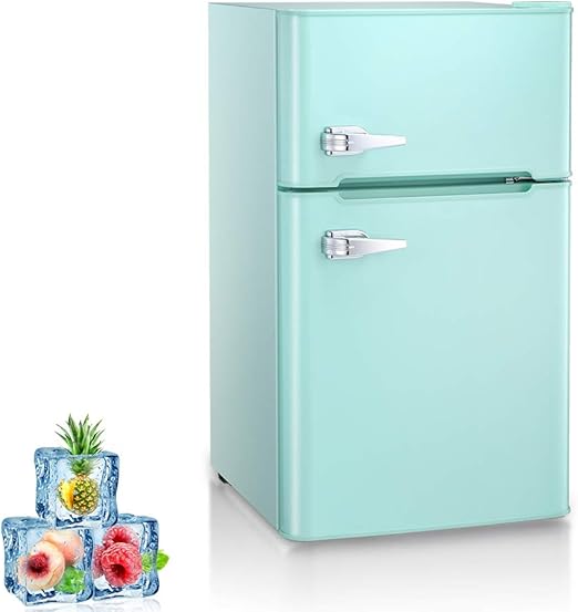 Garage 3.2 Cubic Feet Capacity Compact Fridge for Dorm Hotel or Office Portable Refrigerator and Freezer with Fruit Vegetable Box Camper Northair 2-Door Mini Refrigerator with Handle Basement