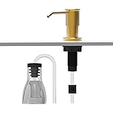 Soap Dispenser for Kitchen Sink, Brushed Gold Built in Soap Dispensers, Stainless Steel Sink Soap Dispenser or Lotion Dispenser Pump with 47" Extension Tube Kit, Upgraded Metal Check Valve
