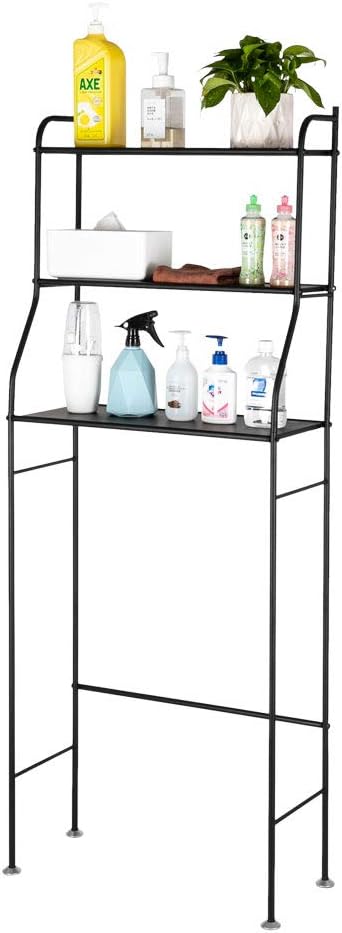 3-Tier Bathroom Shelf Organizer, Space Saver Over The Toilet Storage, Bathroom Corner Stand, Black