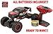 Large Rock Crawler RC Car (12 Inches Long) – 4x4 Remote Control Car For Kids (Red) – Everything Included (Even Batteries) – 1/14 Rock Master Rock Crawler with 2.4Ghz Controller By ThinkGizmos
