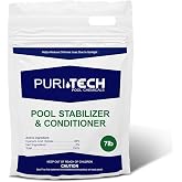 Puri Tech Pool Chemicals Stabilizer &amp; Conditioner &ndash; 100% Cyanuric Acid for Pools and Spas, UV Protection for Chlorine Dissipation, Fast Acting - 7 lb