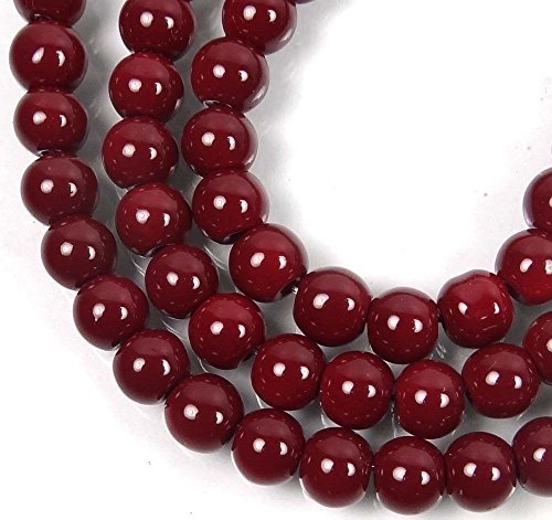 Spkbead Czech Glass Round Beads Maroon Amaranth 6mm Jewelry Stone
