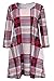 BOOSOULY 3/4 Sleeve Crew Neck Lattice Print Flowy A Line Dress Blouse Tunic for Women Beige L