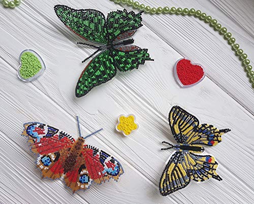 image for AllAboutEmbroideryUA Butterfly Bead Embroidery kit Counted Beaded Cros