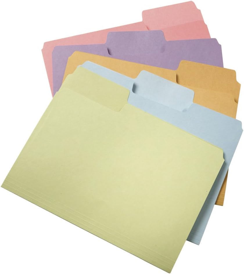 Smead SuperTab File Folder, Oversized 1/3-Cut Tab, Letter Size, Assorted Colors, 24 per Pack (11927) : Office Products