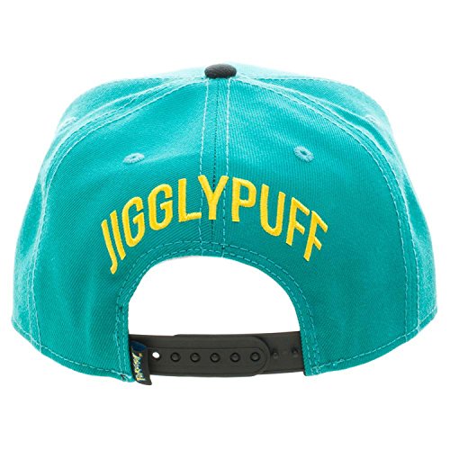 BIOWORLD Pokemon Jigglypuff Embroidered Snapback Cap Hat, Turquoise