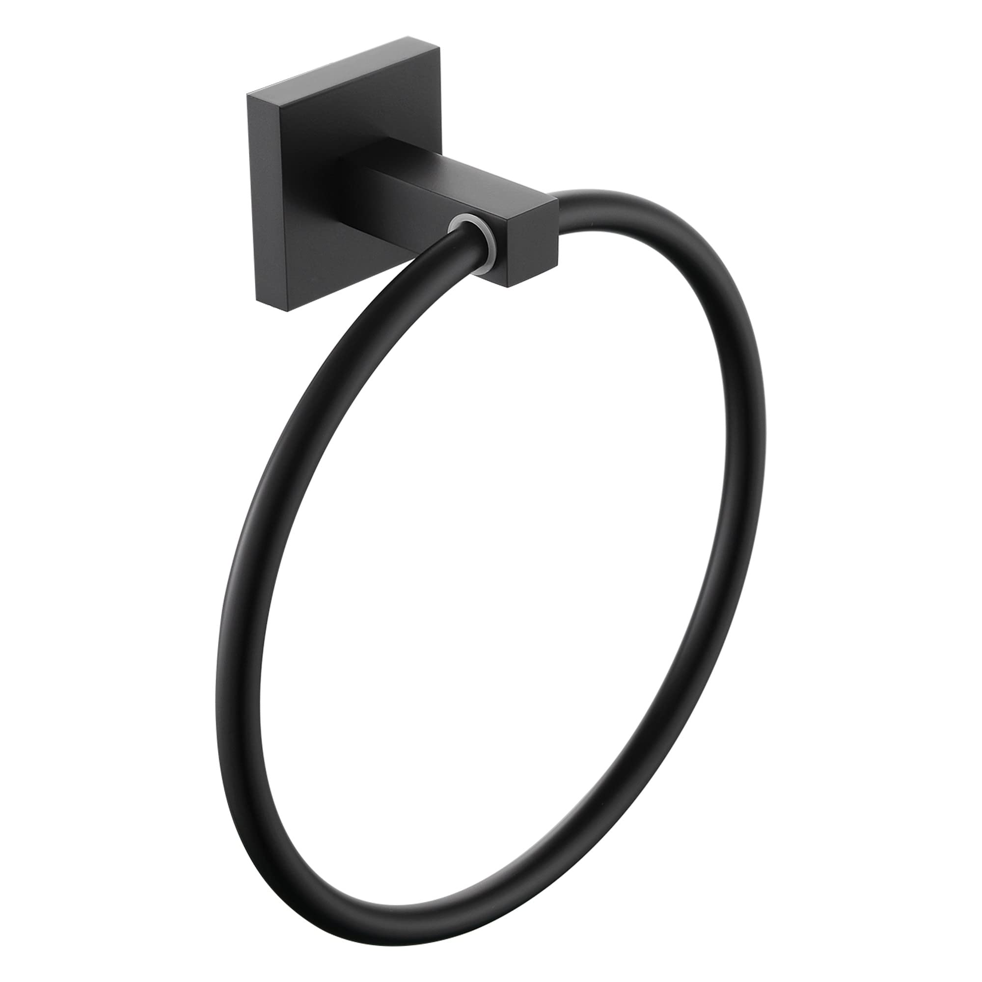 Bristan SQ BLK Square Towel Ring, Black