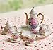 8pcs Dining Ware Porcelain Tea Set Dish Cup Plate 1/6 Dollhouse Miniature -Pink Rose