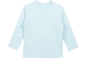 Lilax Girls' Basic Long Sleeve Round Neck Cotton T-Shirt