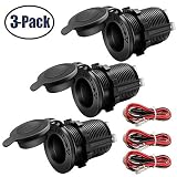 12V Cigarette Lighter Socket Car Marine Motorcycle ATV RV Lighter Socket Power Outlet Socket Receptacle Waterproof Plug 3Pack By MXRS