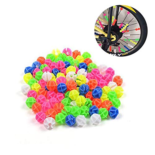 Happyupcity 1Bag of 36PCS Random Color Plastic Bicycle Spoke Beads Bike Tire Decorations Ornament Wheel Line Beads Small Bicycle Accessories for Wheelbarrow Children Kids Bicycle - Thumbnail 7