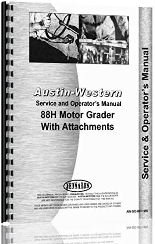 Austin Western 88H Grader Service and Operators Manual (SN# H88152 and Up) Plastic Comb
