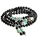 Mala Beads Gemstone Obsidian Amazonite Healing Bracelet Necklace for Meditation