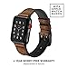 Compatible with Apple Watch Band 49mm 46mm 45mm 44mm, Leather Silicone Hybrid iWatch bands for Men Replacement Loop Vintage Sports iWatch Strap for Series Ultra 10 9 SE, Brown