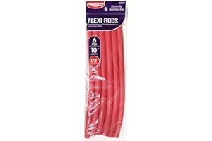 Red by Kiss Flexi Rods - Heatless Hair Curler for 90S Glamorous Bouncy Curls Beach Waves, No Slips, Sleep Styler (10" Length, 1/2" Diameter)
