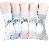 Pack of 5 Japan Animation Series Women's Socks Made in Korea by JJSocks (Totoro 5 sets)