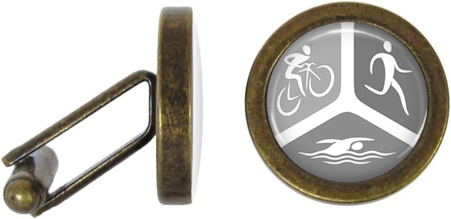 Triathlon Cufflinks Triathlete Cuff Links (Angled Edition)