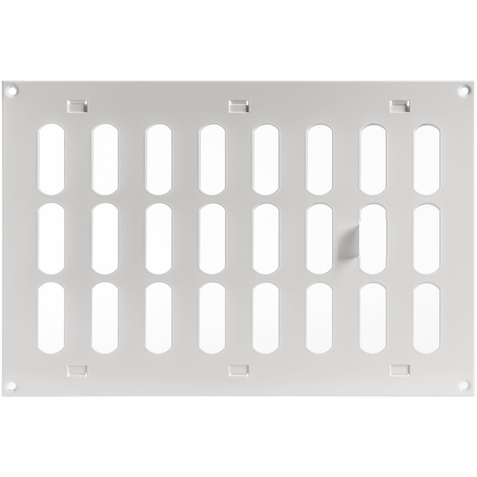 Repa Market 12" x 8" Inch (Outer Dimensions) White Adjustable Air Wall Vent Cover - Indoor Outdoor Metal Grille Heating Cooling Ventilation for Home Garage Shed Open and Close Register (300 x 200 mm)