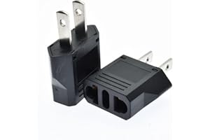 ALINNA US Plug Adapter, EU AU CN to US America Travel Plug Adapter AC Outlet Power Converter(2 Pack)