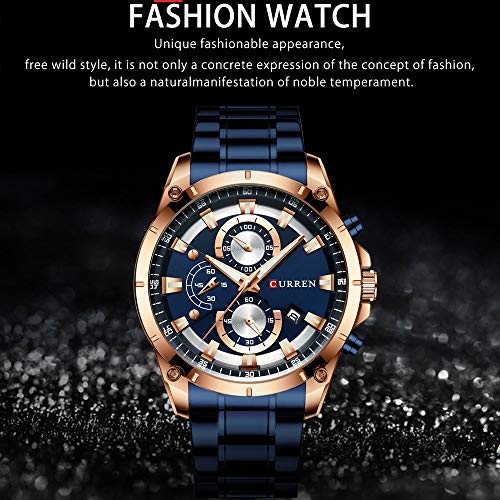Curren - Reloj de cuarzo para hombre, multifunción, impermeable, multifunción, reloj de cuarzo - Imagen 5