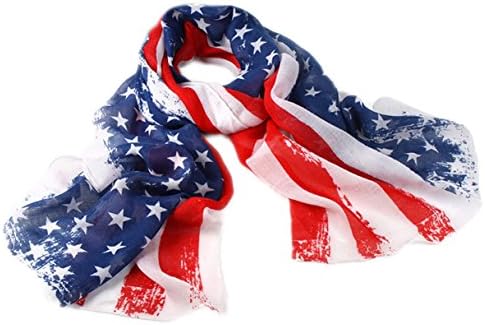 United States Light Flag Scarf Five-pointed Stars Stripes for Women