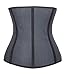 YIANNA Breathable Waist Trainer for Women Underbust Latex Sport Girdle Corsets Cincher Hourglass Body Shaper, (Black, M)