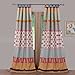 Greenland Home Fashions Thalia Curtains - Velvet Embellished - Tab Top Tiers - Set of 2 Window Panels with Tiebacks - Each Panel 84 L x 42 W in., Tango